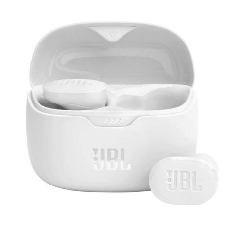 JBL TUNE BUDS bluetooth fülhallgató SZTEREO (v5.3, TWS, mikrofon, aktív zajszűrő, IP54 + töltőtok) FEHÉR