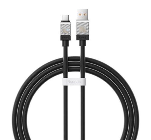 BASEUS COOLPLAY adatkábel (USB - Type-C, 100W, gyorstöltő, 100cm, törésgátló) FEKETE