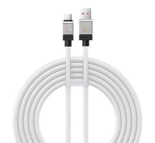 BASEUS COOLPLAY adatkábel (USB - Type-C, 100W, gyorstöltő, 200cm, törésgátló) FEHÉR