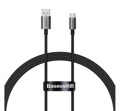 BASEUS SUPERIOR adatkábel (USB - Type-C, 100W, PD gyorstöltő, 100cm, törésgátló) FEKETE