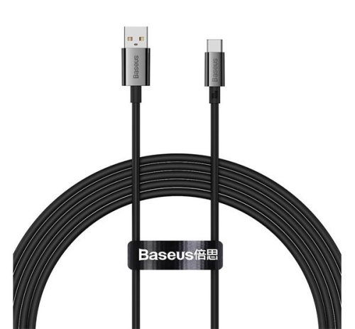 BASEUS SUPERIOR adatkábel (USB - Type-C, 100W, PD gyorstöltő, 200cm, törésgátló) FEKETE