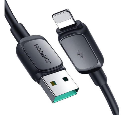 JOYROOM adatkábel (USB - lightning, 2.4A, PD gyorstöltő, 120cm, törésgátló) FEKETE