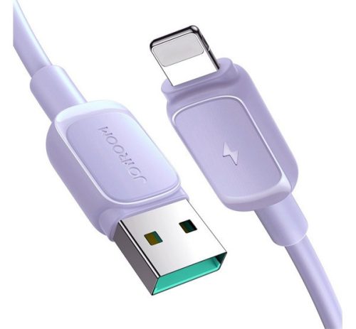 JOYROOM adatkábel (USB - lightning, 2.4A, PD gyorstöltő, 120cm, törésgátló) LILA