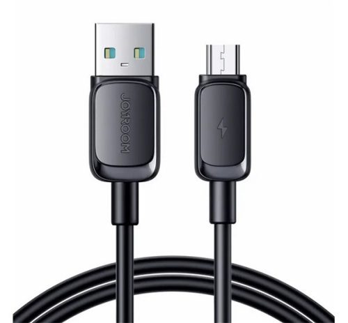 JOYROOM adatkábel (USB - microUSB, 2.4A, PD gyorstöltő, 200cm, törésgátló) FEKETE