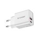 BLITZWOLF hálózati töltő USB+Type-C aljzat (15W, PD gyorstöltő 3.0) FEHÉR