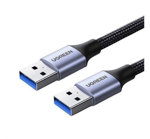 UGREEN adatkábel hosszabbító (USB - USB, 200cm, cipőfűző) FEKETE