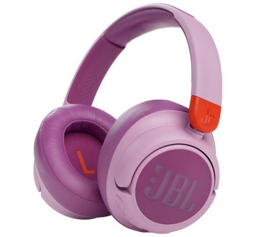 JBL JR460NC bluetooth fejhallgató SZTEREO (v5.0, mikrofon, aktív zajszűrő, összehajtható, GYEREK méret) RÓZSASZÍN