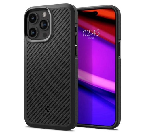 SPIGEN CORE ARMOR szilikon telefonvédő (ütésállóság, kameravédő, csíkos) FEKETE