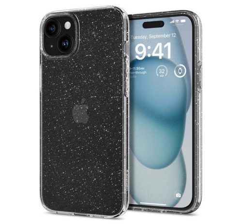 SPIGEN LIQUID CRYSTAL GLITTER szilikon telefonvédő (ütésállóság, légpárnás sarok, csillámporos) ÁTLÁTSZÓ