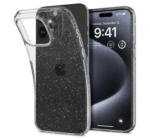 SPIGEN LIQUID CRYSTAL GLITTER szilikon telefonvédő (ütésállóság, légpárnás sarok, csillámporos) ÁTLÁTSZÓ