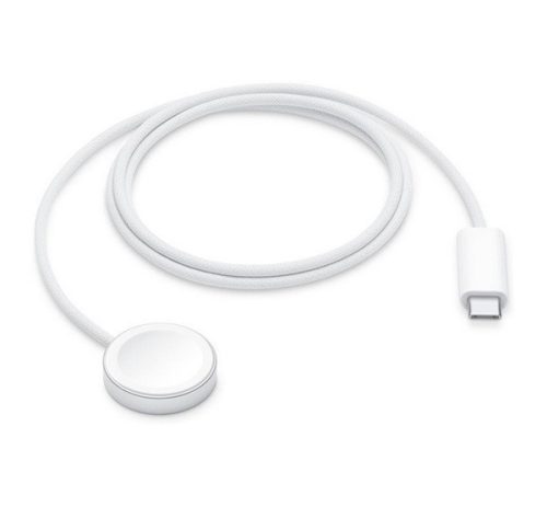 APPLE asztali töltő (Type-C,  wireless, gyorstöltő, 100cm, textil, MX2H2ZM/A utód, Apple Watch töltő) FEHÉR