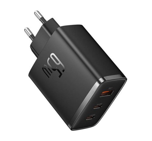 BASEUS OS-CUBE PRO hálózati töltő USB+2 Type-C aljzat (65W, GaN5, PD gyorstöltő 3.0) FEKETE