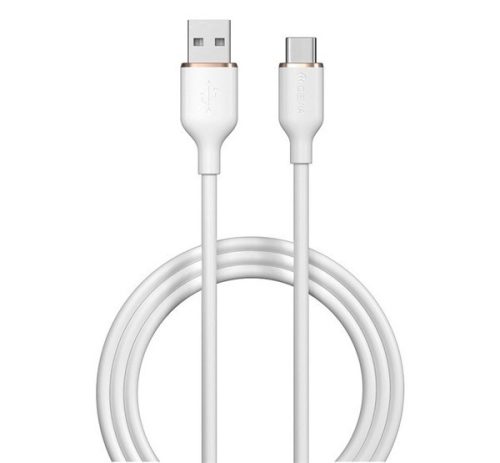 DEVIA JELLY adatkábel (USB -Type-C, 2.4A, gyorstöltő, 120cm) FEHÉR