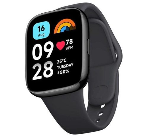 REDMI Watch 3 Active okosóra (szilikon szíj, aktivitásmérő, pulzusmérő, 5ATM, vízálló, 100 sport mód) FEKETE