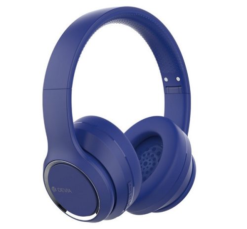 DEVIA KINTONE bluetooth fejhallgató SZTEREO (v5.2, mikrofon, zajszűrő, összehajtható) SÖTÉTKÉK