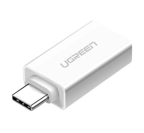 UGREEN adapter (USB aljzat - Type-C, 5V, adatátvitel és töltés) FEHÉR