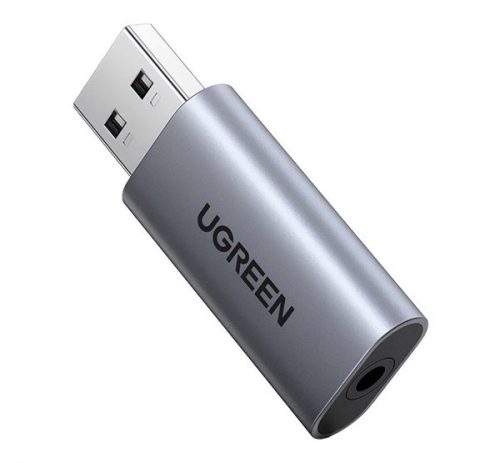 UGREEN audió adapter (3.5mm jack aljzat - USB) SÖTÉTSZÜRKE