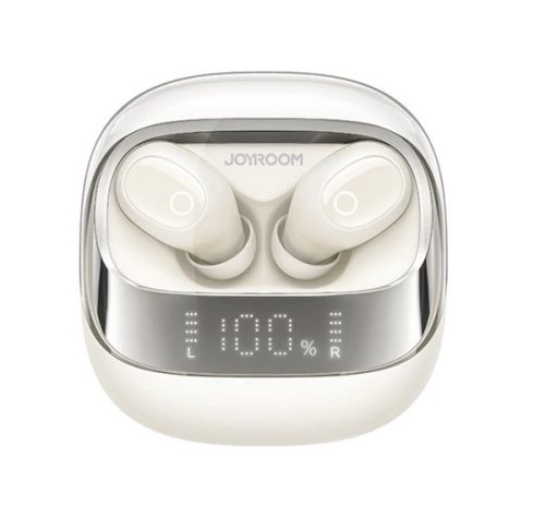 JOYROOM JDOTS bluetooth fülhallgató SZTEREO (v5.3, TWS, mikrofon, zajszűrő, LED kijelző + töltőtok) FEHÉR