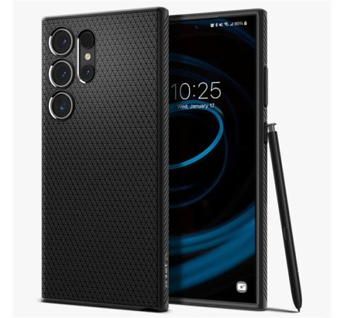 SPIGEN LIQUID AIR szilikon telefonvédő (ütésállóság, légpárnás sarok, rombusz) FEKETE