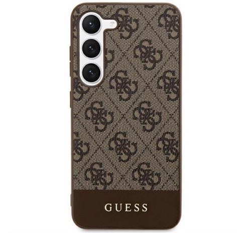 GUESS 4G STRIPE műanyag telefonvédő (textil hátlap) VILÁGOSBARNA