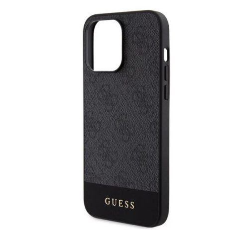 GUESS 4G STRIPE műanyag telefonvédő (textil hátlap, MagSafe) FEKETE