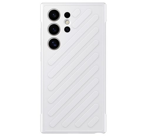 Designed for SAMSUNG műanyag telefonvédő (ütésállóság, csíkos, dombor minta) FEHÉR