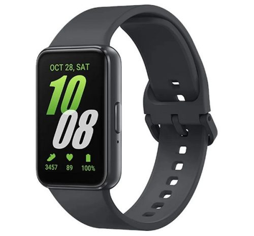 SAMSUNG Galaxy Fit 3 bluetooth okoskarkötő (szilikon szíj, aktivitásmérő, 5 ATM, IP68 vízálló) SÖTÉTSZÜRKE