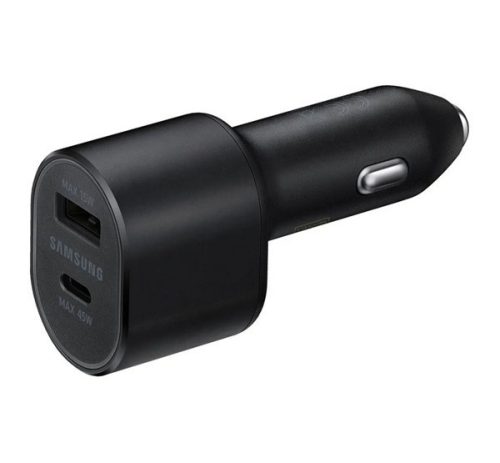 SAMSUNG autós töltő USB+Type-C aljzat (45W, gyorstöltő) FEKETE