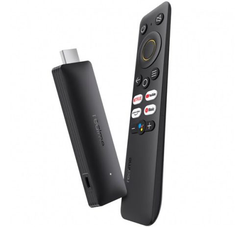 REALME 2K SMART GOOGLE TV STICK bluetooth TV okosító (V5.0, WIFI, HDMI, microUSB, 2.4GHZ, 2k minőség) FEKETE