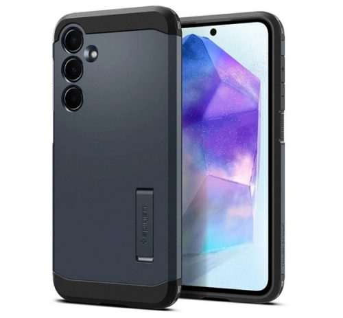 SPIGEN TOUGH ARMOR szilikon telefonvédő (ütésállóság, kitámasztó) SÖTÉTSZÜRKE