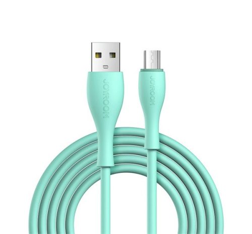 JOYROOM adatkábel (USB - microUSB, 3A, gyorstöltő, 200cm, törésgátló) VILÁGOSZÖLD