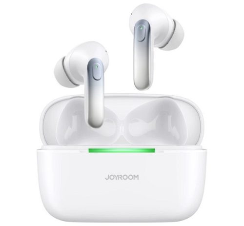 JOYROOM JBUDS bluetooth fülhallgató SZTEREO (v5.3, TWS, mikrofon, akítv zajszűrő, IPX4, cseppálló + töltőtok) FEHÉR