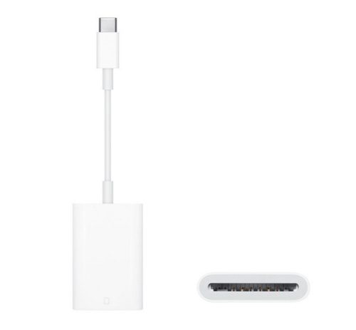 APPLE adapter kábel (TF/SD kártyaolvasó - Type-C, MUFG2ZM/A utód) FEHÉR