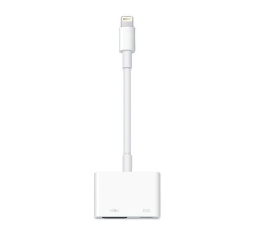 APPLE TV/HDMI adapter kábel (HDMI-DV+lightning aljzat - lightning, MD826ZM/A utód) FEHÉR