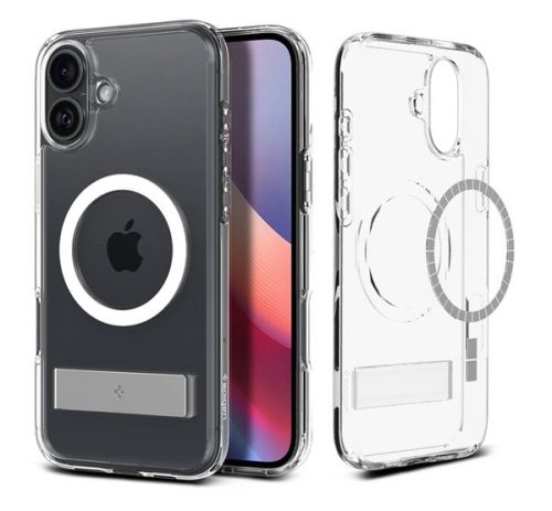 SPIGEN ULTRA HYBRID S műanyag telefonvédő (ütésállóság, légpárnás keret, kitámasztó, MagSafe) ÁTLÁTSZÓ