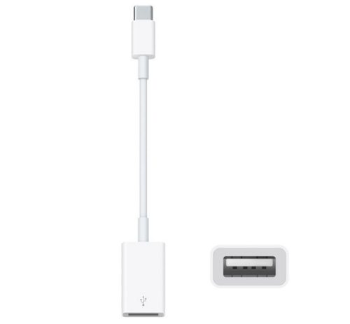 APPLE adapter kábel (USB aljzat - Type-C, 12cm, MJ1M2ZM/A utód) FEHÉR