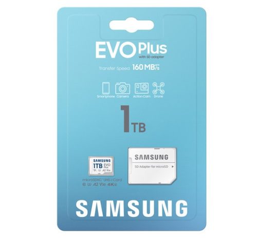 SAMSUNG memóriakártya 1TB (microSDXC EVOPlus Blue Wave - Class 10, UHS-1) + SD adapter