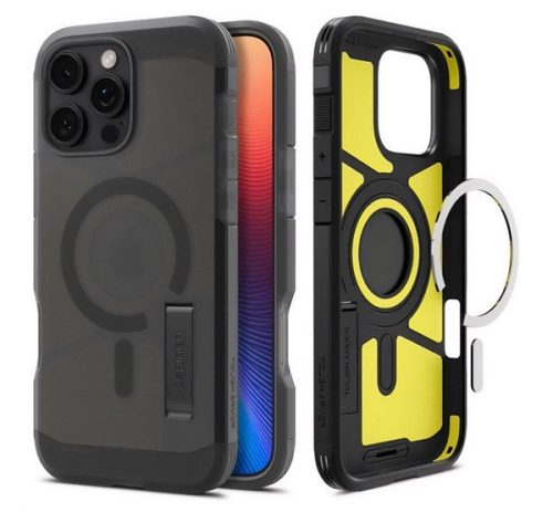 SPIGEN TOUGH ARMOR MAG műanyag telefonvédő (ütésállóság, MagSafe, kitámasztó) FEKETE