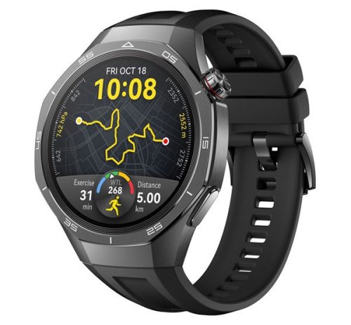 HUAWEI Watch GT 5 Pro okosóra (46mm, beépített GPS, aktivitásmérő, pulzusmérő, IPX7 vízálló, szilikon szíj) FEKETE