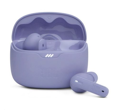 JBL TUNE BEAM bluetooth fülhallgató SZTEREO (v5.3, TWS, mikrofon, multipoint, aktív zajszűrő, IP54 + töltőtok) LILA