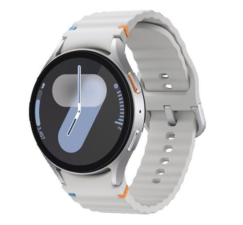 SAMSUNG Galaxy Watch 7 okosóra (eSIM, szilikon csuklópánt, 44mm) EZÜST