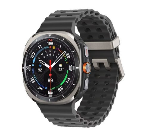 SAMSUNG Galaxy Watch Ultra okosóra (eSIM, gumi csuklópánt, 47mm) TITÁNEZÜST