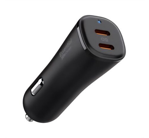 SPIGEN EV502 ARCSTATION autós töltő 2 Type-C aljzat (50W, PD gyorstöltő 3.0) FEKETE