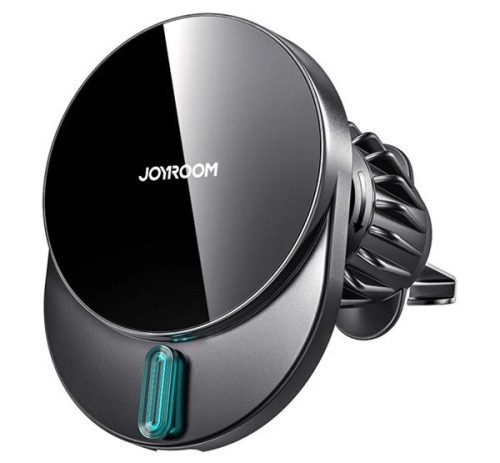 JOYROOM autós tartó (szellőzőre, mágneses, gyorstöltő, 15W, wireless, LED jelzés) FEKETE