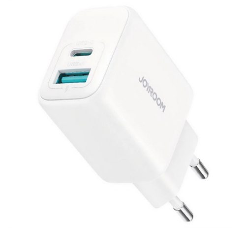 JOYROOM hálózati töltő USB+Type-C aljzat (20W, PD gyorstöltő 3.0) FEHÉR