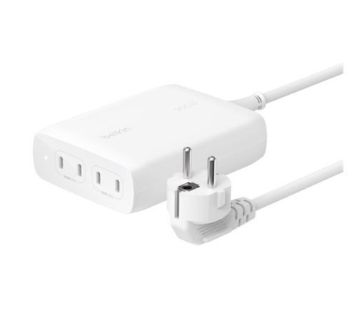 BELKIN BOOST CHARGE PRO hálózati töltő állomás 4 Type-C aljzat (200W, GaN, PD gyorstöltő 3.0) FEHÉR