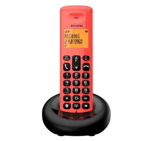 ALCATEL E160 telefon készülék (vezeték nélküli, kijelző, DECT) PIROS