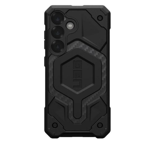 UAG MONARCH PRO szilikon telefonvédő (erős ütésállóság, textil minta, MagSafe) FEKETE