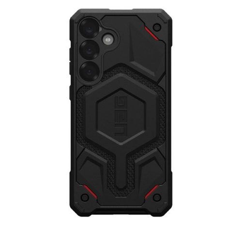 UAG MONARCH PRO szilikon telefonvédő (erős ütésállóság, textil minta, MagSafe) FEKETE