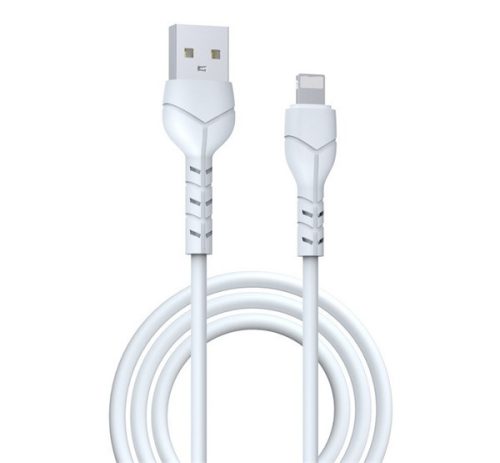 DEVIA KINTONE adatkábel (USB - lightning, 10W, gyorstöltő, 100cm, cipőfűző) FEHÉR